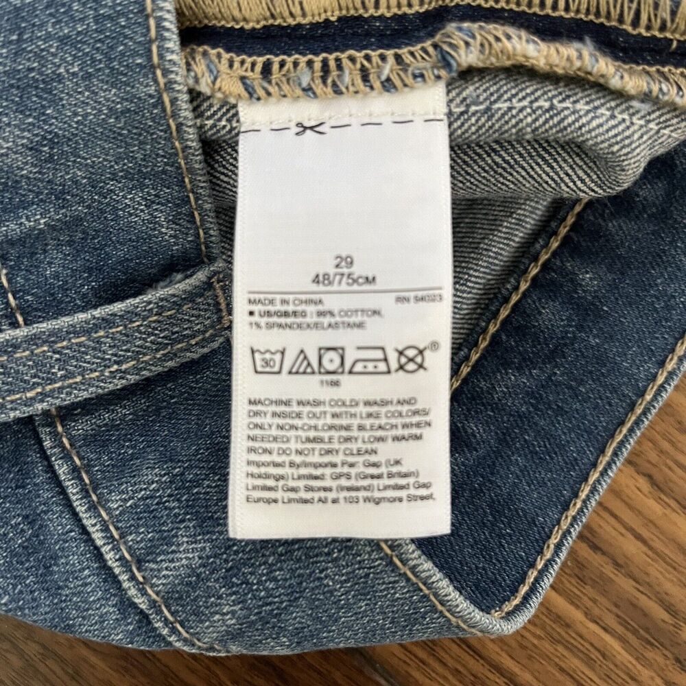 Gap 1969 High Rise Cut-Off Denim Shorts Stripe Sides Size 29 - Picture 6 of 11